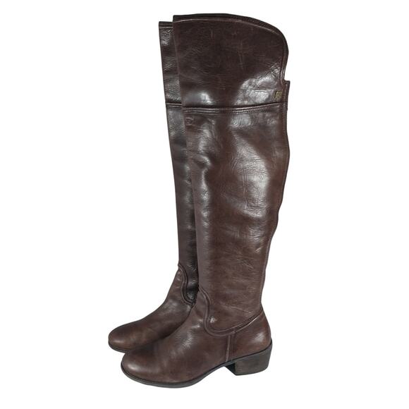 VINCE CAMUTO! FAWN BROWN GENUINE LEATHER OVER THE KNEE WESTERN BOOTS,! SZ 9.5M - Picture 1 of 11